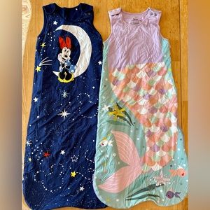 Little Sleepies Seasonless Sleep Sacks 6-18 Months Minnie Mouse and Mermaid 💕